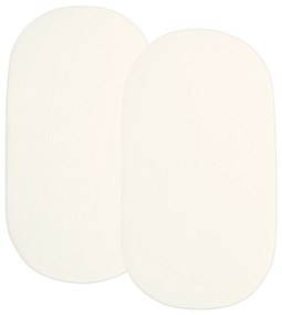 Set 2 cearceafuri din muselina dubla cu elastic roata pentru landou sau cosulet de rachita Kidizi ivory, bumbac 100%