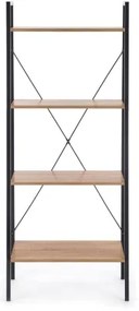 Bibliotecă NARVIK 148x60 cm negru/stejar sonoma