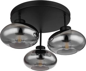 Globo 15572-3D - Plafonieră aplicată SHAUN 3xE27ILLU/40W/230V neagră