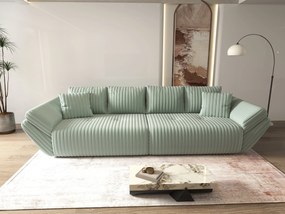Canapea extensibilă dumonde cu ladă de depozitare si sezut confortabil din spuma high-density, Berlin Ambience Mint 300x100 cm