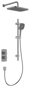 KFA Armatura 5759-301-61 - Set de duș MALAGA cu baterie termostatică încastrată, gri metalizat
