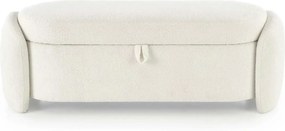 Bancheta FICARIA, stofa buclata crem, 150x40x47 cm