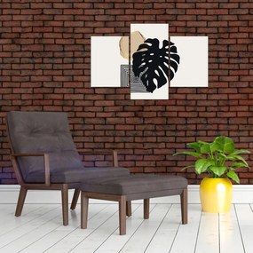Tablou - Abstracție cu frunze tropicale N⁰2 (90x60 cm)