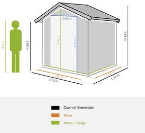 Outsunny Magazie de Gradina din Otel Galvanizat, sopron pentru Scule cu Acoperis Inclinat , Gri si Alb | Aosom Romania