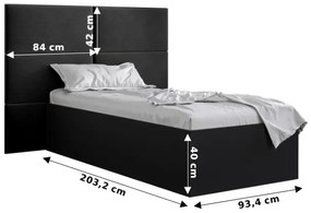 Zondo Pat de o persoană cu tăblie tapițată 90 cm. 1045907