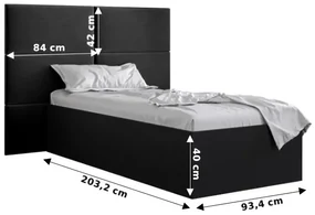 Zondo Pat de o persoană cu tăblie tapițată 90 cm. 1045913