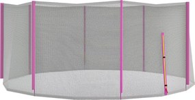 SPORTNOW Plasă Siguranță Trambulină Rotundă 366cm 8 Stâlpi Drepti Tarc Rezervă Plasă Rezistentă Negru Roz | Aosom Romania