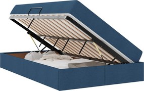 vidaXL Pat cu saltea și spațiu de depozitare albastru 120 x 200 cm