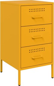 vidaXL Noptieră, galben muștar, 36x39x68 cm, oțel