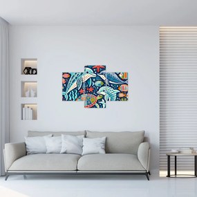 Tablou – Animale acvatice desenate (90x60 cm)