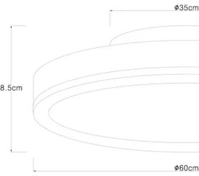 Plafonieră LED dimabilă Globo 416080WD4R-CCT DORO LED/40W/230V 2700-6500K + telecomandă