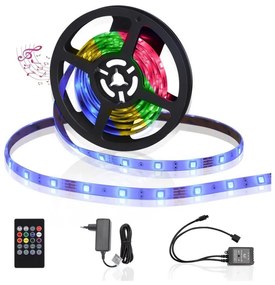 Bandă LED RGB dimabilă de exterior Aigostar 3m LED/24W/12/230V IP65 + telecomandă
