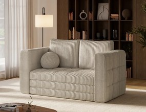 Canapea Kastol , beige velour extensibil, 137x71x74 cm – Modullo 18