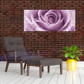 Tablou detaliu de floare de trandafir (120x50 cm)