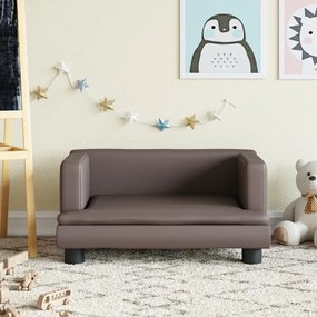 vidaXL Canapea pentru copii, maro, 60x40x30 cm, piele ecologică