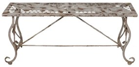 Banca de gradina, alb, din metal, cu aspect vintage, Abeille