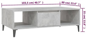 Masuta de cafea, gri beton, 103,5x60x35 cm, PAL 1, Gri beton