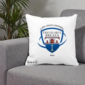 Perna Personalizata CSO Tricolorul Breaza 1951, 40x40 cm, Alba Mata, Husa Detasabila, Perna Inclusa, BEKZ®