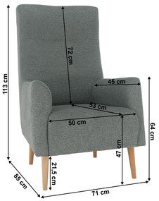 Fotoliu, mentol/ fag, SAMY