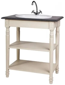 Dulap pentru lavoar, bej, din lemn masiv de pin, Country Chic