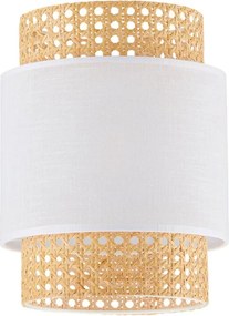 Abajur de schimb BOHO E27 pentru lampă de masă și lustru, Ø 20 cm, din ratan, alb