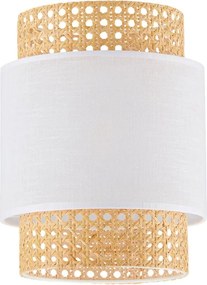Abajur de schimb BOHO E27 pentru lampă de masă și lustru, Ø 20 cm, din ratan, alb