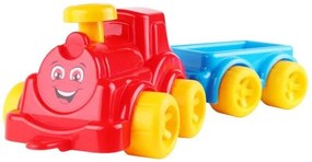 Locomotivă / tren cu vagon de plastic în plasă 21x13x22cm