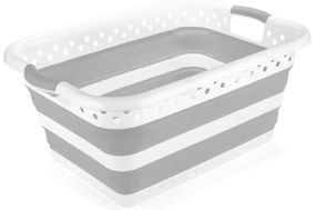 Coș de rufe din plastic alb-gri 40 l - Addis