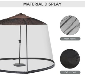 Outsunny Plasă de Protecție pentru Umbrelă de Soare, Copertină și Casă Plasă, Negru, 7.5' | Aosom Romania