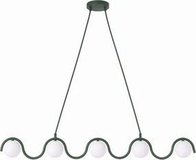 Candelabru suspendat pe cablu SINUS 5xG9/8W/230V verde