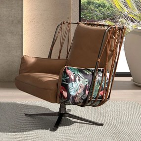 Fotoliu pivotant design LUX, Piele naturala, Tesatura Tropicala 5168