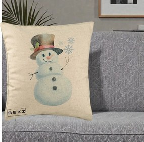 Perna Decorativa Om de Zapada cu Joben si Vasc, 40x40 cm, Bej, Husa Detasabila, Perna Inclusa, BEKZ®