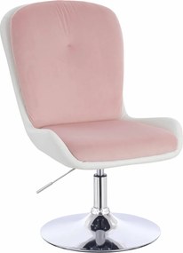 HR690N Scaun Velvet&amp;soft Piele Pu Roz Pudră/Alb Bază Cromata