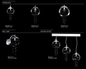 Aplica moderna Vision decorata cu fluturi si Cristal Bohemia Exclusive PAPILLON – WL