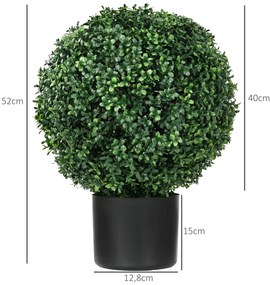 HOMCOM Arbore Artificial Buchsbaum, Sferic, 52x40 cm, Verde | Aosom Romania