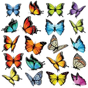 Decorațiune autocolantă Butterflies, 30 x 30 cm