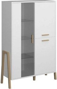 Vitrina BELLE, alb, PAL laminat, lemn, 103x41x153 cm