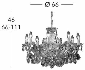 Kolarz 3149.88.3.KoT - Candelabru MARIA LOUISE 8xE14/40W/230V aur 24K