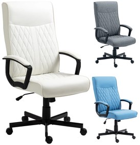 Vinsetto Scaun de Birou cu Spătar Înalt Înălțime Ajustabilă și Funcție de Înclinare 65x65x102-112,5 cm Crem | Aosom Romania