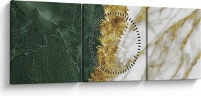Tablou - Marmură verde N⁰1 (cu ceas) (90x30 cm)