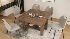 Mazzoni BRAWO Stejar Maro - MĂSUȚĂ DE CAFEA CU BLAT EXTENSIBIL ȘI RIDICABIL MASĂ CU RAFT