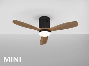 Lustra LED cu Ventilator si telecomanda Siroco MINI negru/nuc