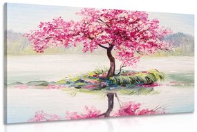Tablou cireș oriental în design roz