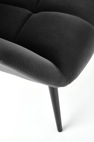Fotoliu Tyrion velvet negru H91 cm