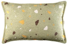 Pernă decorativă pentru copii verde din țesătură bouclé/chenille Terrazzo Bolster – Wigiwama