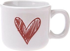 Set de 6 căni ceramice Inimioară II, 90 ml, roșu