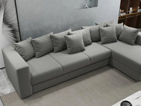 Colțar extensibil dumonde cu ladă de depozitare si sezut confortabil din spuma high-density, Gloria Royal Grey II 320x183 cm