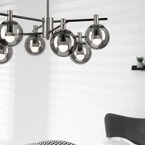 Lustră pe tijă LILOU 6xE14/5W/230V crom mat/fumuriu