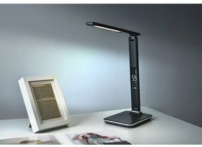 Immax 08930L - LED Lampă de masă cu display KINGFISHER LED/9W/230V/12V negru