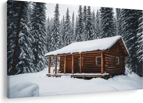 Tablou - Cabană acoperită de zăpadă (90x60 cm)